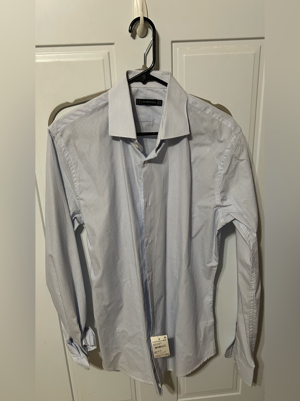 JB Britches Light Blue and White Pinstripe Dress Shirt